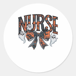 Halloween Nurse Scary Coquette Bow Classic T-Shirt Classic Round Sticker