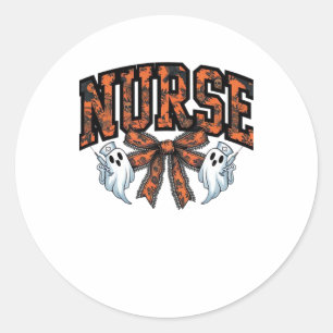 Halloween Nurse Scary Coquette Bow Classic T-Shirt Classic Round Sticker