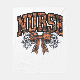 Halloween Nurse Scary Coquette Bow Classic T-Shirt Fleece Blanket