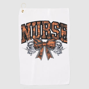 Halloween Nurse Scary Coquette Bow Classic T-Shirt Golf Towel