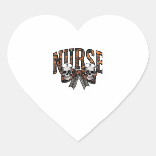 Halloween Nurse Scary Coquette Bow Classic T-Shirt Heart Sticker