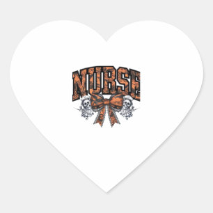 Halloween Nurse Scary Coquette Bow Classic T-Shirt Heart Sticker