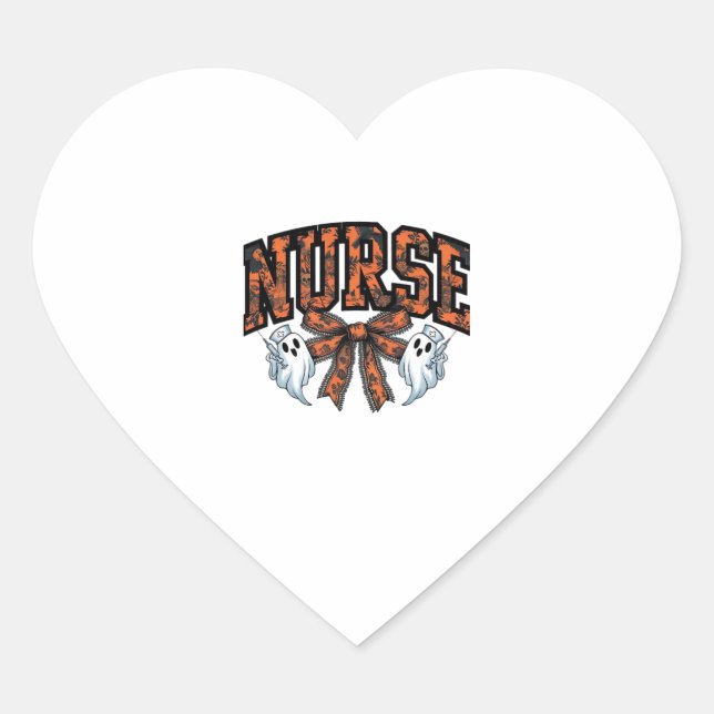Halloween Nurse Scary Coquette Bow Classic T-Shirt Heart Sticker (Front)