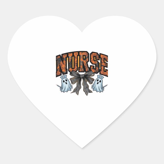 Halloween Nurse Scary Coquette Bow Classic T-Shirt Heart Sticker (Front)