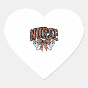 Halloween Nurse Scary Coquette Bow Classic T-Shirt Heart Sticker