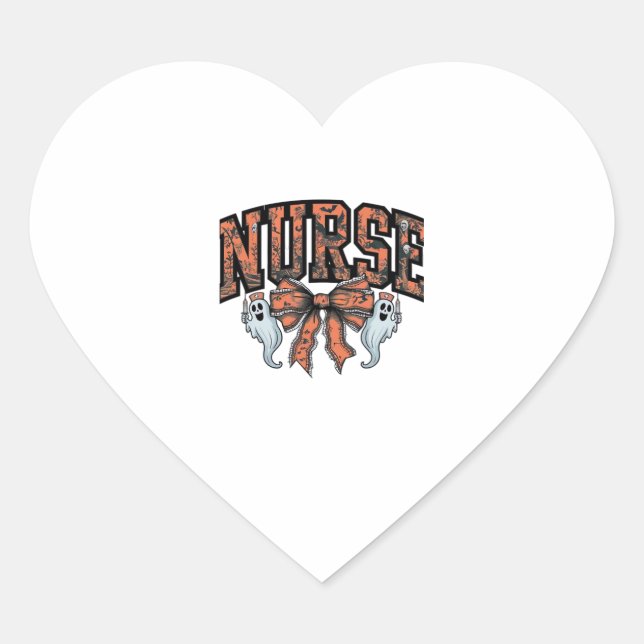 Halloween Nurse Scary Coquette Bow Classic T-Shirt Heart Sticker (Front)