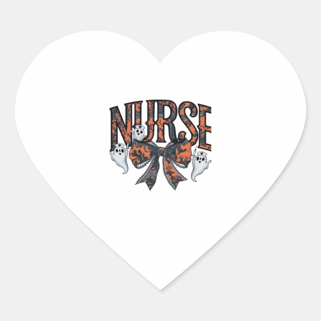 Halloween Nurse Scary Coquette Bow Classic T-Shirt Heart Sticker (Front)