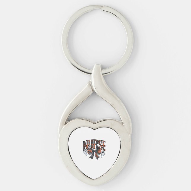 Halloween Nurse Scary Coquette Bow Classic T-Shirt Key Ring (Front)