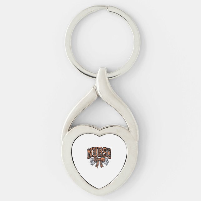 Halloween Nurse Scary Coquette Bow Classic T-Shirt Key Ring (Front)