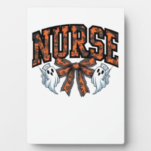 Halloween Nurse Scary Coquette Bow Classic T-Shirt Plaque