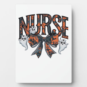 Halloween Nurse Scary Coquette Bow Classic T-Shirt Plaque