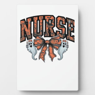 Halloween Nurse Scary Coquette Bow Classic T-Shirt Plaque