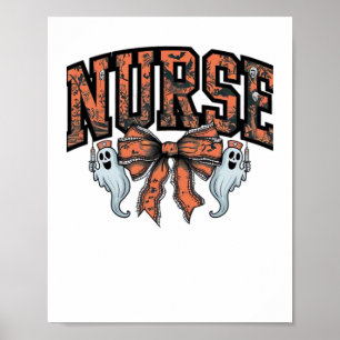 Halloween Nurse Scary Coquette Bow Classic T-Shirt Poster