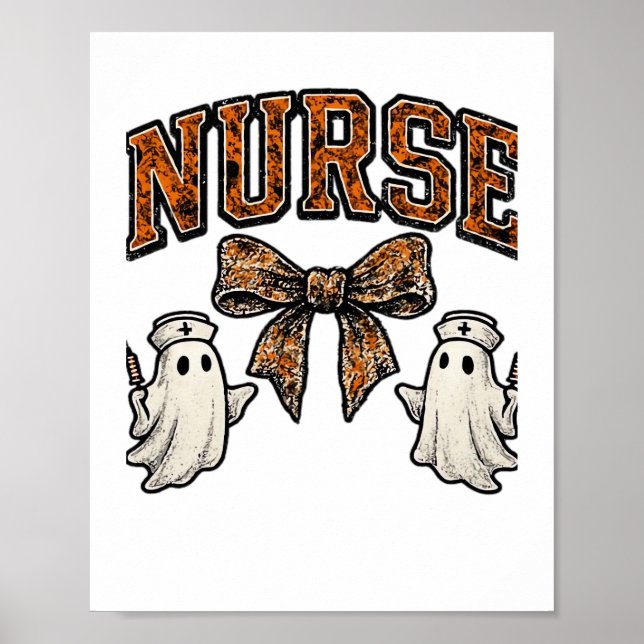 Halloween Nurse Scary Coquette Bow Classic T-Shirt Poster (Front)