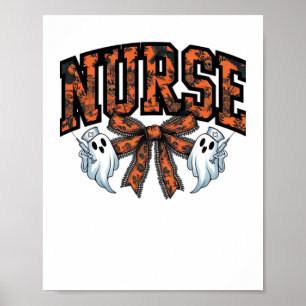 Halloween Nurse Scary Coquette Bow Classic T-Shirt Poster