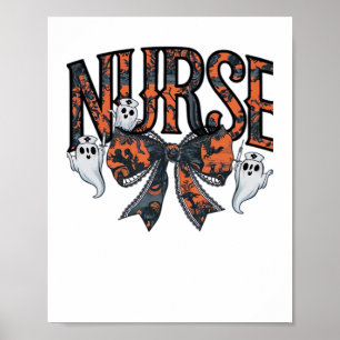 Halloween Nurse Scary Coquette Bow Classic T-Shirt Poster