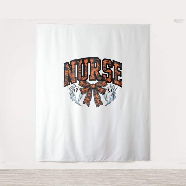 Halloween Nurse Scary Coquette Bow Classic T-Shirt Tapestry (Front)