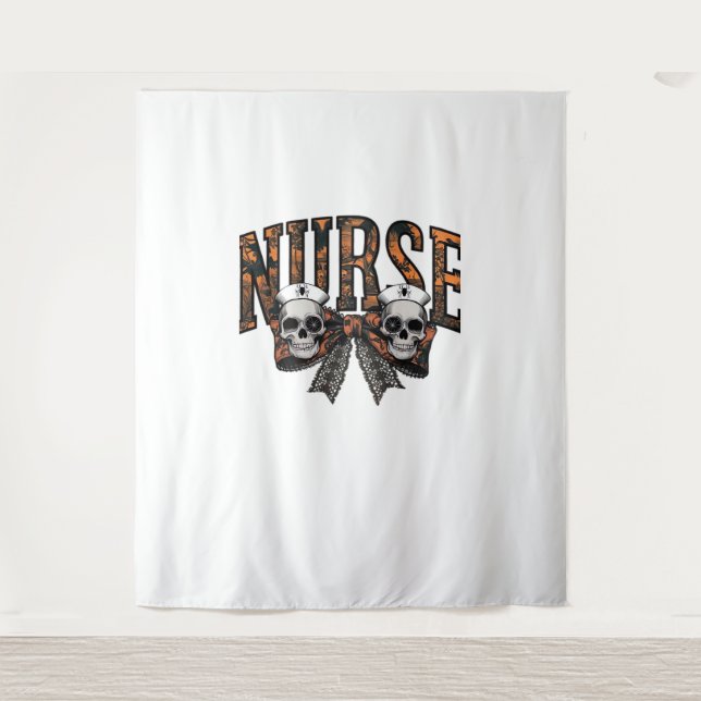 Halloween Nurse Scary Coquette Bow Classic T-Shirt Tapestry (Front)
