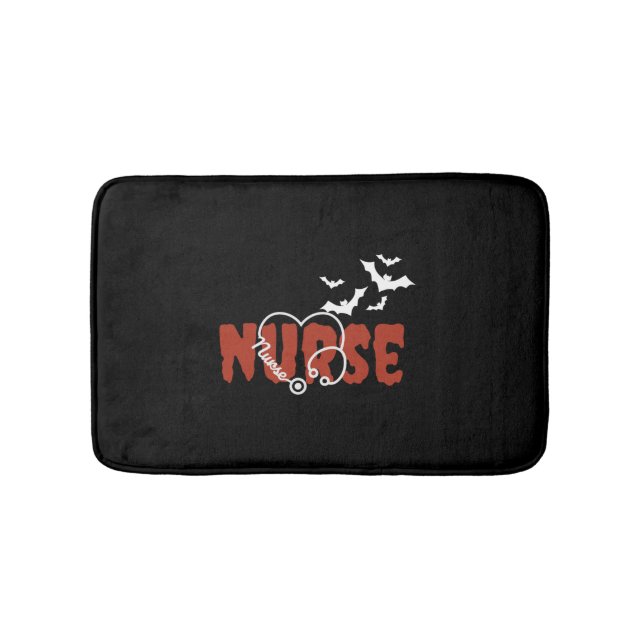 halloween nurse shirt   bath mat (Front)