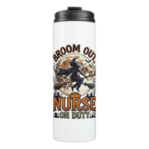 Halloween Nurse Shirt Funny Witch Broom Design_1 Thermal Tumbler