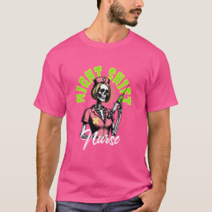 Halloween Nurse Shirt Scary Night Shift Skeleton N