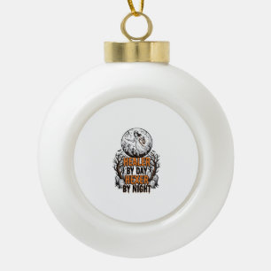 Halloween Nurse Shirt Vintage Engraving Spooky Nur Ceramic Ball Christmas Ornament
