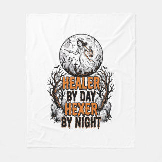 Halloween Nurse Shirt Vintage Engraving Spooky Nur Fleece Blanket