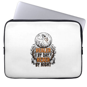 Halloween Nurse Shirt Vintage Engraving Spooky Nur Laptop Sleeve