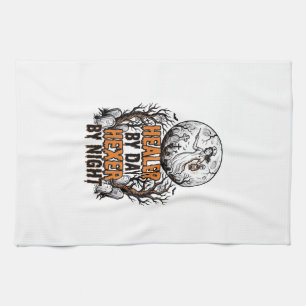 Halloween Nurse Shirt Vintage Engraving Spooky Nur Tea Towel