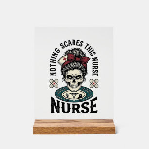 Halloween Nurse Shirt Vintage Skull Graphic_1 Acrylic Sign