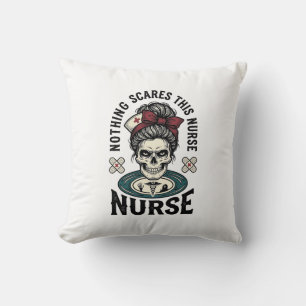 Halloween Nurse Shirt Vintage Skull Graphic_1 Cushion