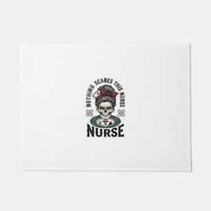Halloween Nurse Shirt Vintage Skull Graphic_1 Doormat