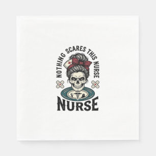 Halloween Nurse Shirt Vintage Skull Graphic_1 Napkin