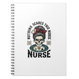 Halloween Nurse Shirt Vintage Skull Graphic_1 Notebook