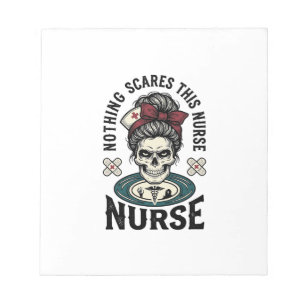 Halloween Nurse Shirt Vintage Skull Graphic_1 Notepad