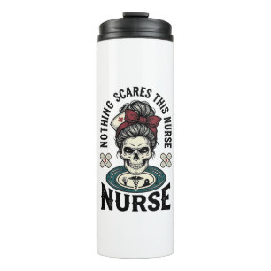 Halloween Nurse Shirt Vintage Skull Graphic_1 Thermal Tumbler
