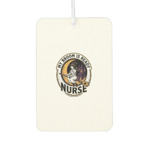 Halloween Nurse Shirt Vintage Witch Broom Design_1 Car Air Freshener