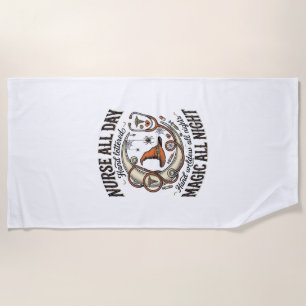 Halloween Nurse Shirt Witchy Medical Night Shift_1 Beach Towel