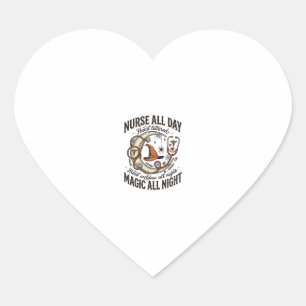 Halloween Nurse Shirt Witchy Medical Night Shift_1 Heart Sticker