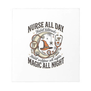 Halloween Nurse Shirt Witchy Medical Night Shift_1 Notepad