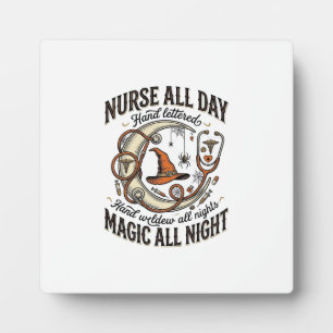 Halloween Nurse Shirt Witchy Medical Night Shift_1 Plaque