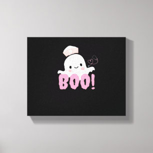 Halloween Nurse Shirts Women Boo! T-Shirt Ghost Nu Canvas Print
