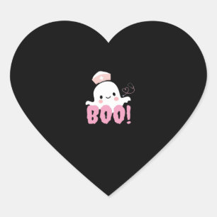 Halloween Nurse Shirts Women Boo! T-Shirt Ghost Nu Heart Sticker