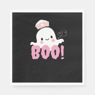 Halloween Nurse Shirts Women Boo! T-Shirt Ghost Nu Napkin
