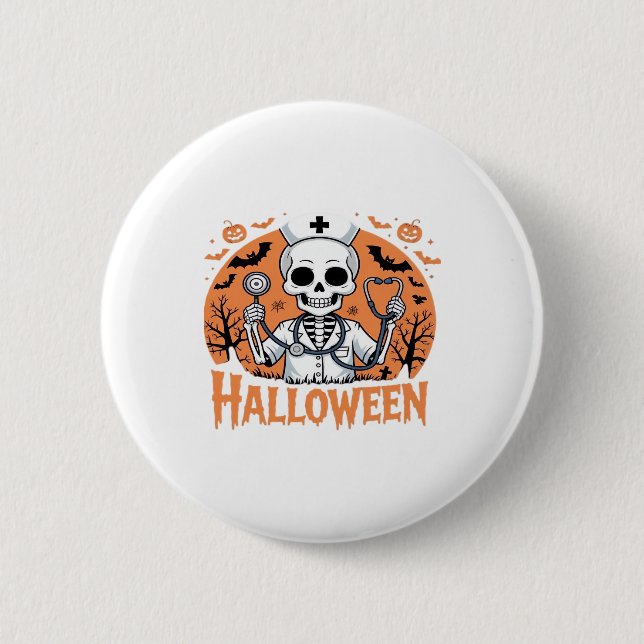 Halloween Nurse skeleton Essential T-Shirt_1 6 Cm Round Badge (Front)