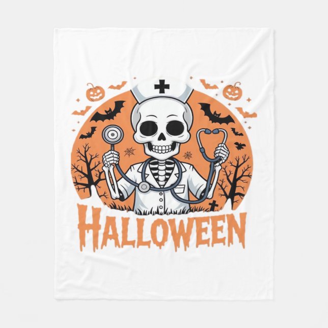 Halloween Nurse skeleton Essential T-Shirt_1 Fleece Blanket (Front)