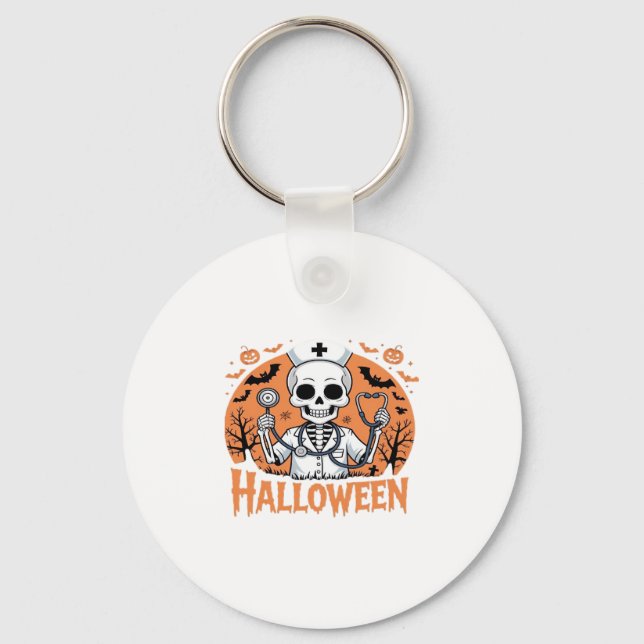 Halloween Nurse skeleton Essential T-Shirt_1 Key Ring (Front)