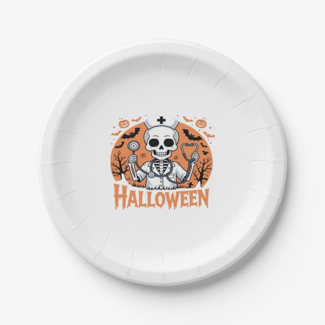 Halloween Nurse skeleton Essential T-Shirt_1 Paper Plate (Front)