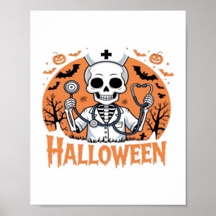 Halloween Nurse skeleton Essential T-Shirt_1 Poster