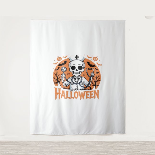 Halloween Nurse skeleton Essential T-Shirt_1 Tapestry (Front)